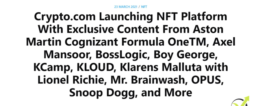 NFT platform launching effect on the CRO coin price prediction