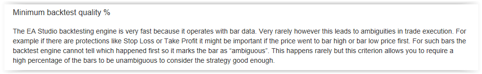 EA Studio Help content on ambiguous bars